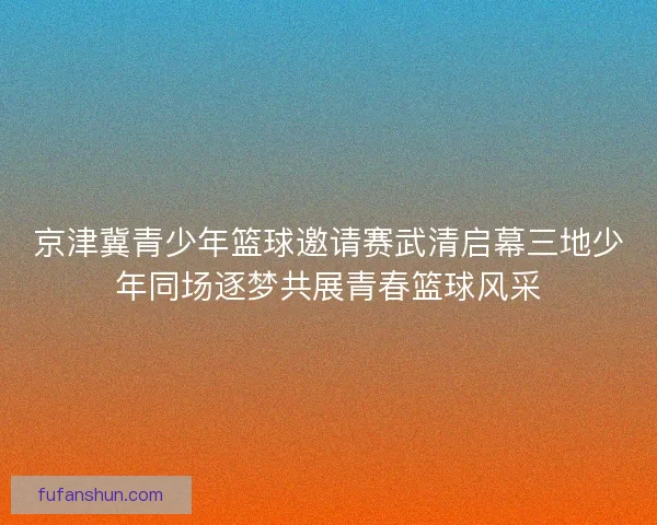 京津冀青少年篮球邀请赛武清启幕三地少年同场逐梦共展青春篮球风采